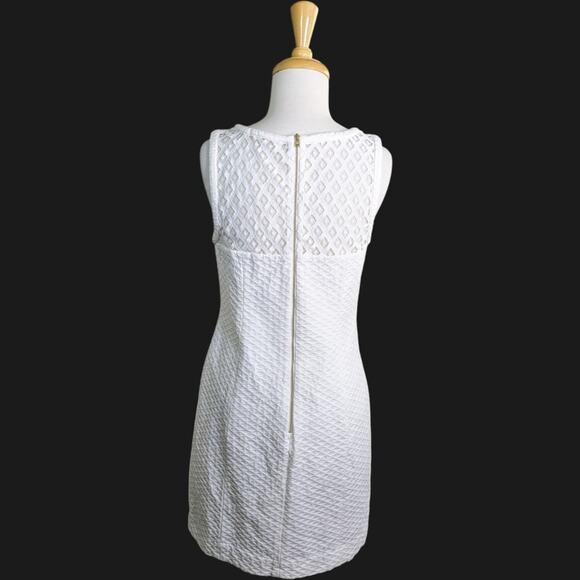 Lilly Pulitzer Vandalia White Lace Yoke Shift Dress 6 Sleeveless Resort Summer - Picture 6 of 10